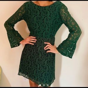 Forest Paisley Bell Sleeve Dress